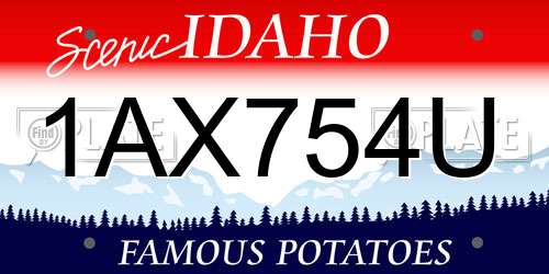 1AX754U Idaho License Plate