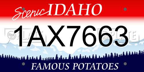 1AX7663 Idaho License Plate