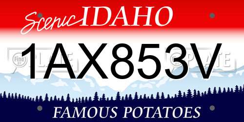 1AX853V Idaho License Plate