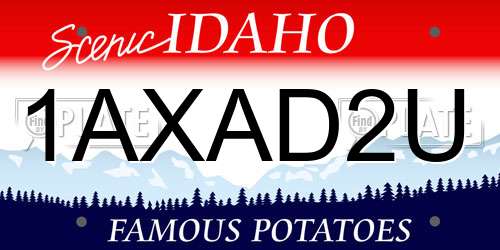 1AXAD2U Idaho License Plate
