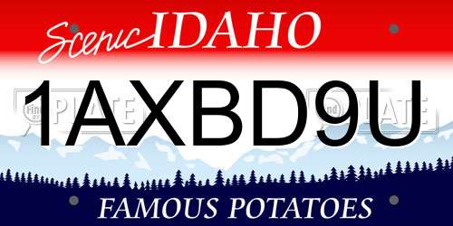 1AXBD9U Idaho License Plate