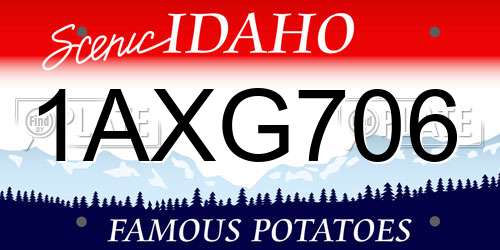 1AXG706 Idaho License Plate