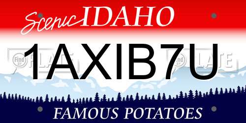 1AXIB7U Idaho License Plate