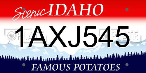1AXJ545 Idaho License Plate