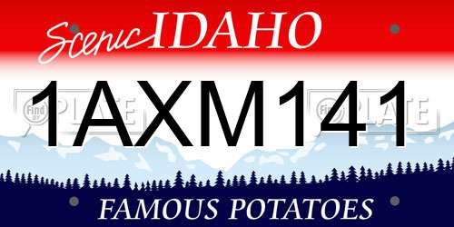 1AXM141 Idaho License Plate