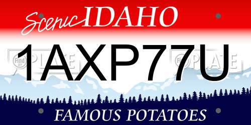 1AXP77U Idaho License Plate