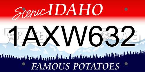 1AXW632 Idaho License Plate
