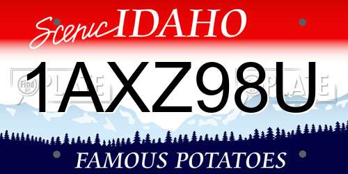 1AXZ98U Idaho License Plate