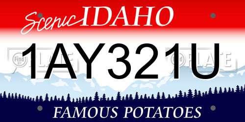 1AY321U Idaho License Plate