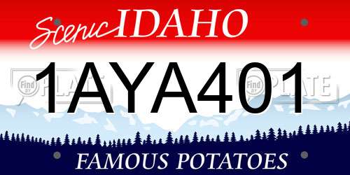 1AYA401 Idaho License Plate