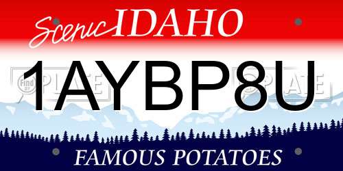 1AYBP8U Idaho License Plate