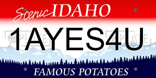 1AYES4U Idaho License Plate