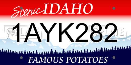 1AYK282 Idaho License Plate