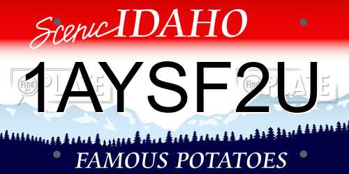 1AYSF2U Idaho License Plate