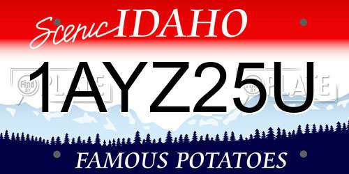 1AYZ25U Idaho License Plate