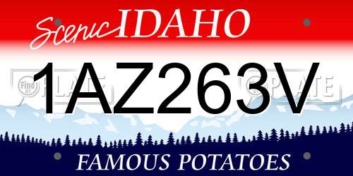 1AZ263V Idaho License Plate