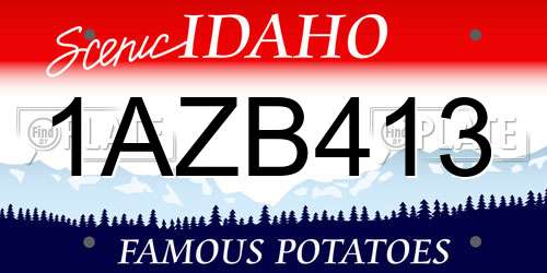 1AZB413 Idaho License Plate