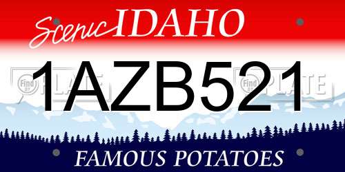 1AZB521 Idaho License Plate