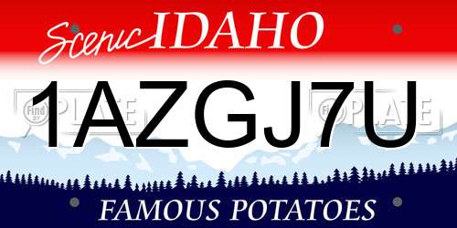 1AZGJ7U Idaho License Plate