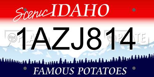 1AZJ814 Idaho License Plate