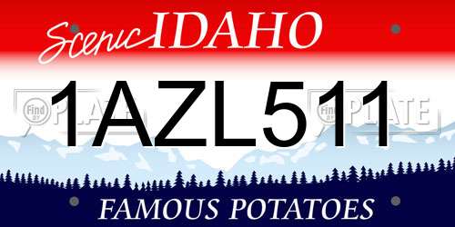 1AZL511 Idaho License Plate