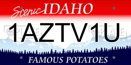 1AZTV1U Idaho License Plate