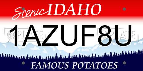 1AZUF8U Idaho License Plate