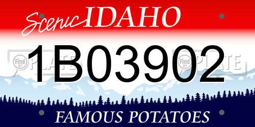 1B03902 Idaho License Plate