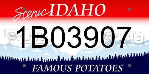 1B03907 Idaho License Plate