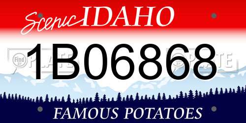 1B06868 Idaho License Plate