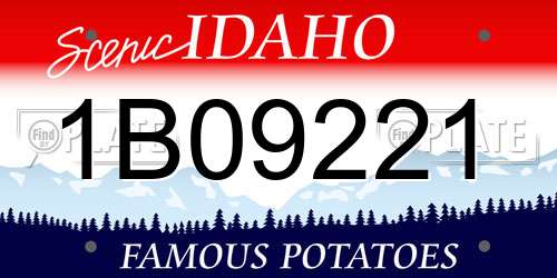 1B09221 Idaho License Plate