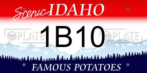 1B10 Idaho License Plate
