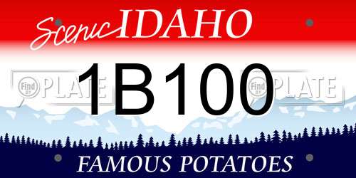 1B100 Idaho License Plate