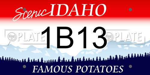 1B13 Idaho License Plate
