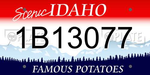 1B13077 Idaho License Plate