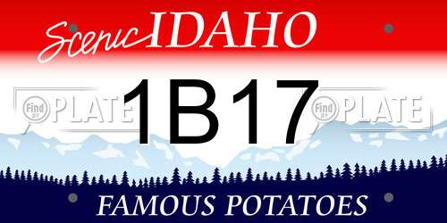 1B17 Idaho License Plate