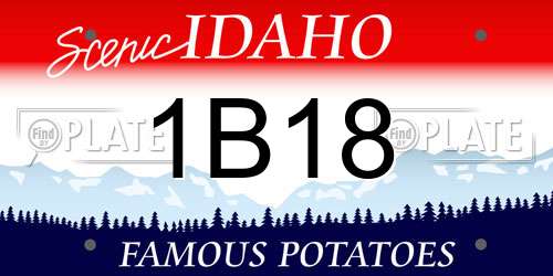 1B18 Idaho License Plate