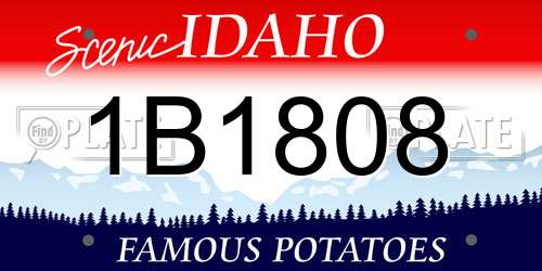 1B1808 Idaho License Plate