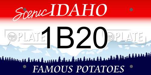 1B20 Idaho License Plate