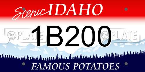 1B200 Idaho License Plate