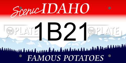 1B21 Idaho License Plate