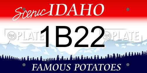 1B22 Idaho License Plate