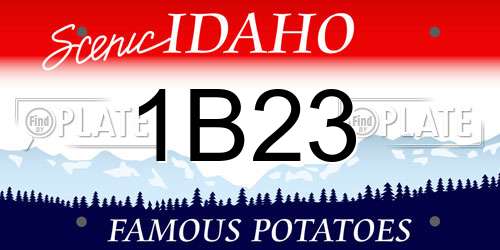 1B23 Idaho License Plate