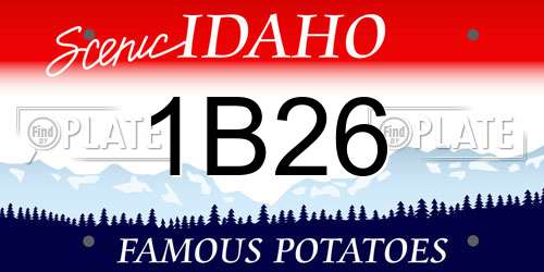 1B26 Idaho License Plate