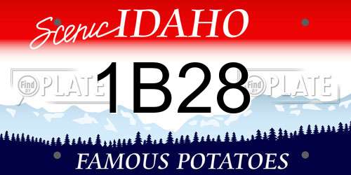 1B28 Idaho License Plate