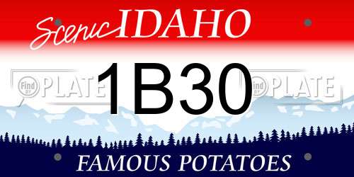 1B30 Idaho License Plate