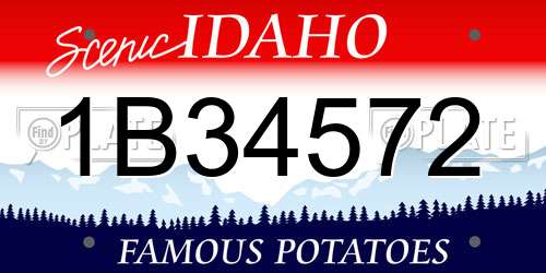 1B34572 Idaho License Plate