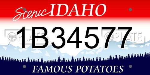 1B34577 Idaho License Plate