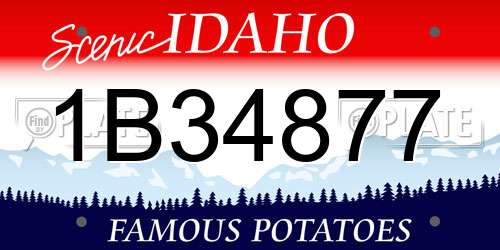 1B34877 Idaho License Plate