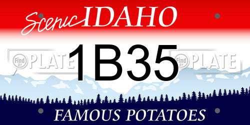 1B35 Idaho License Plate